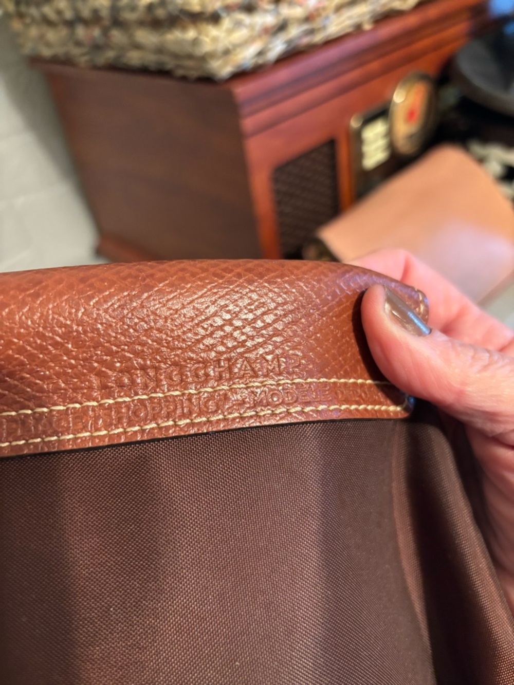 Longchamp Brown and Tan Le Pliage Large Tote - Picture 4 of 9